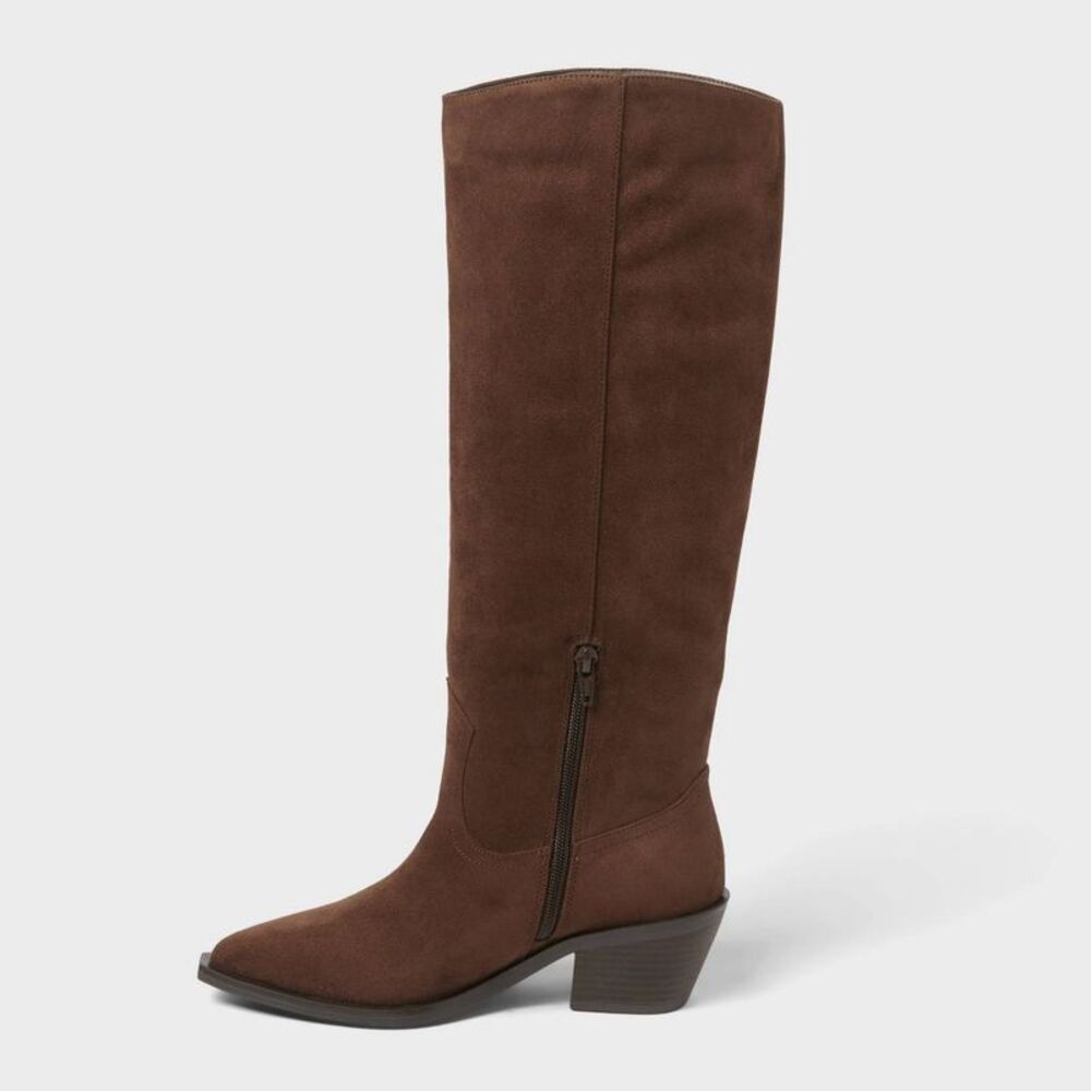 Universal Thread Brown Suede Fringe Knee-High Boot - Picture 2 of 3